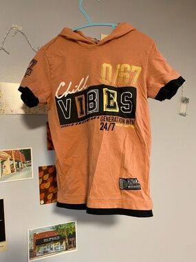 Chill Vibes Orange Kids Hooded Tee